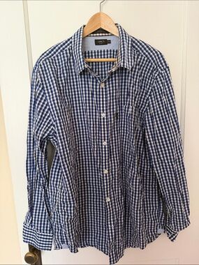 LINCS Checkered dress shirt- size 2XL- Blue & white check